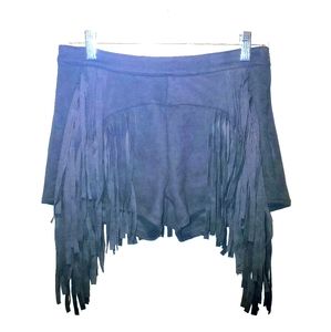 Black Fringe Shorts